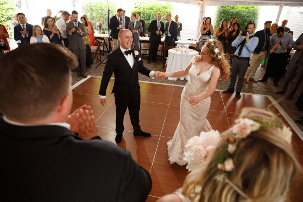 Dance Floor at the Inn at Canal Square Lewes Delaware Wedding