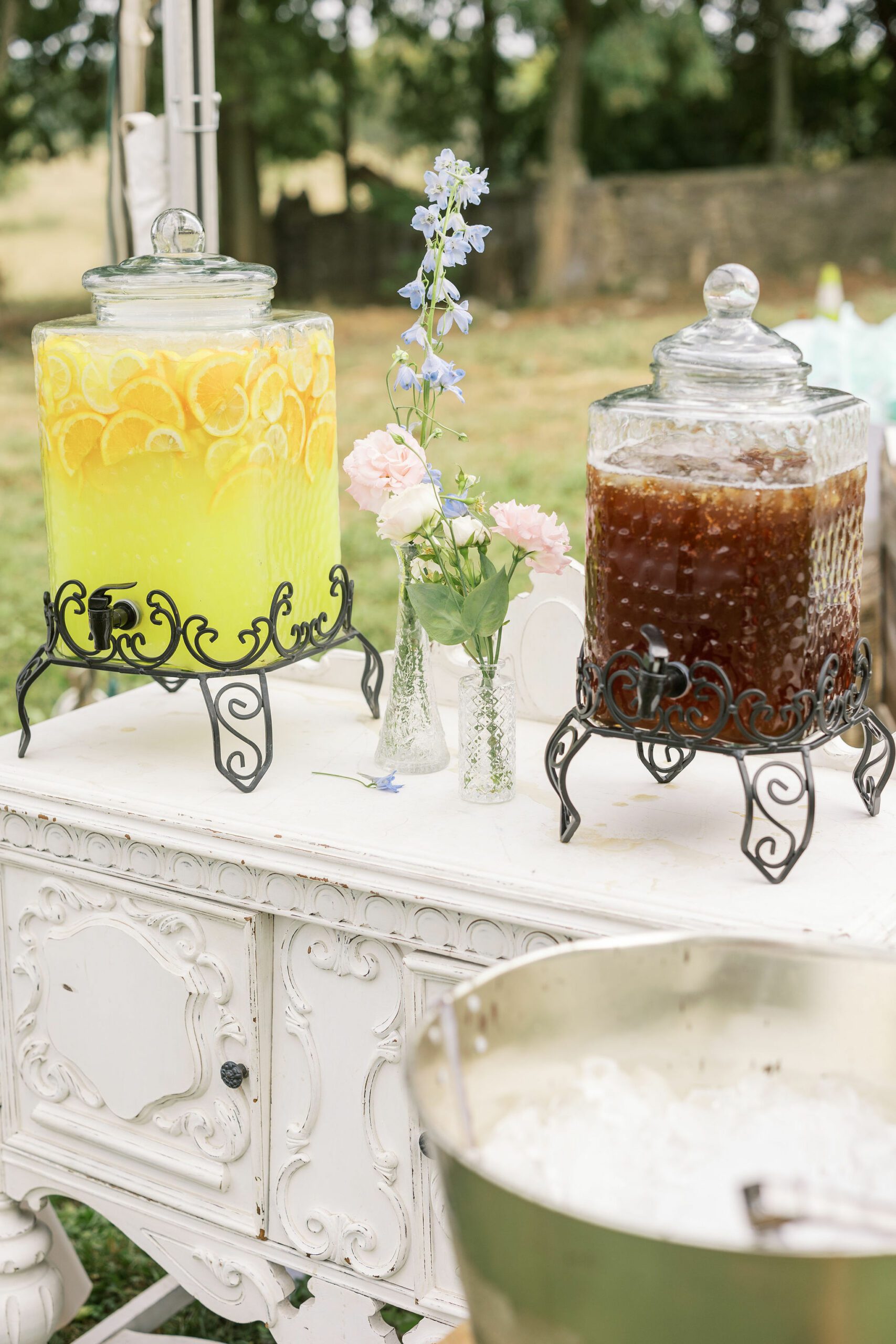 drink station at baby shower