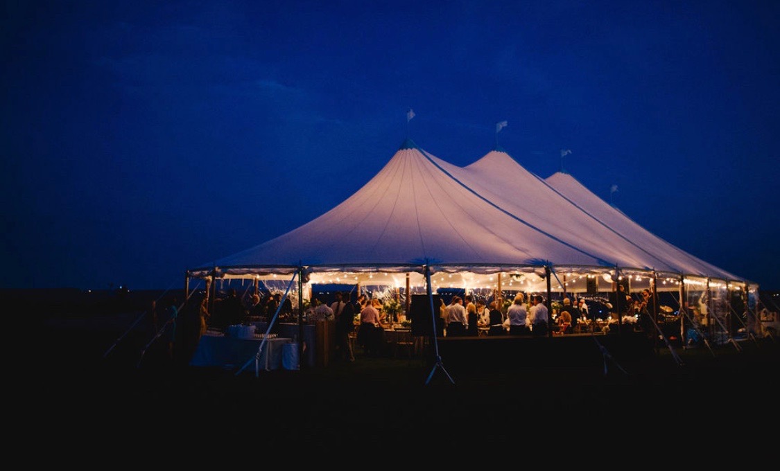 sailcloth tent at night
