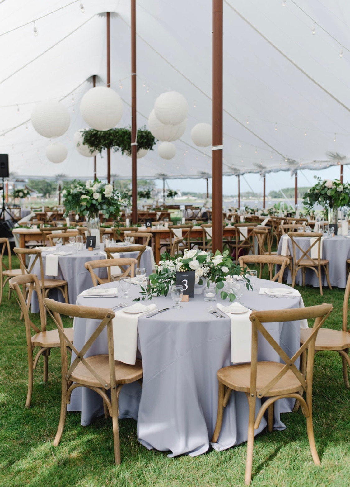 wedding reception in tent