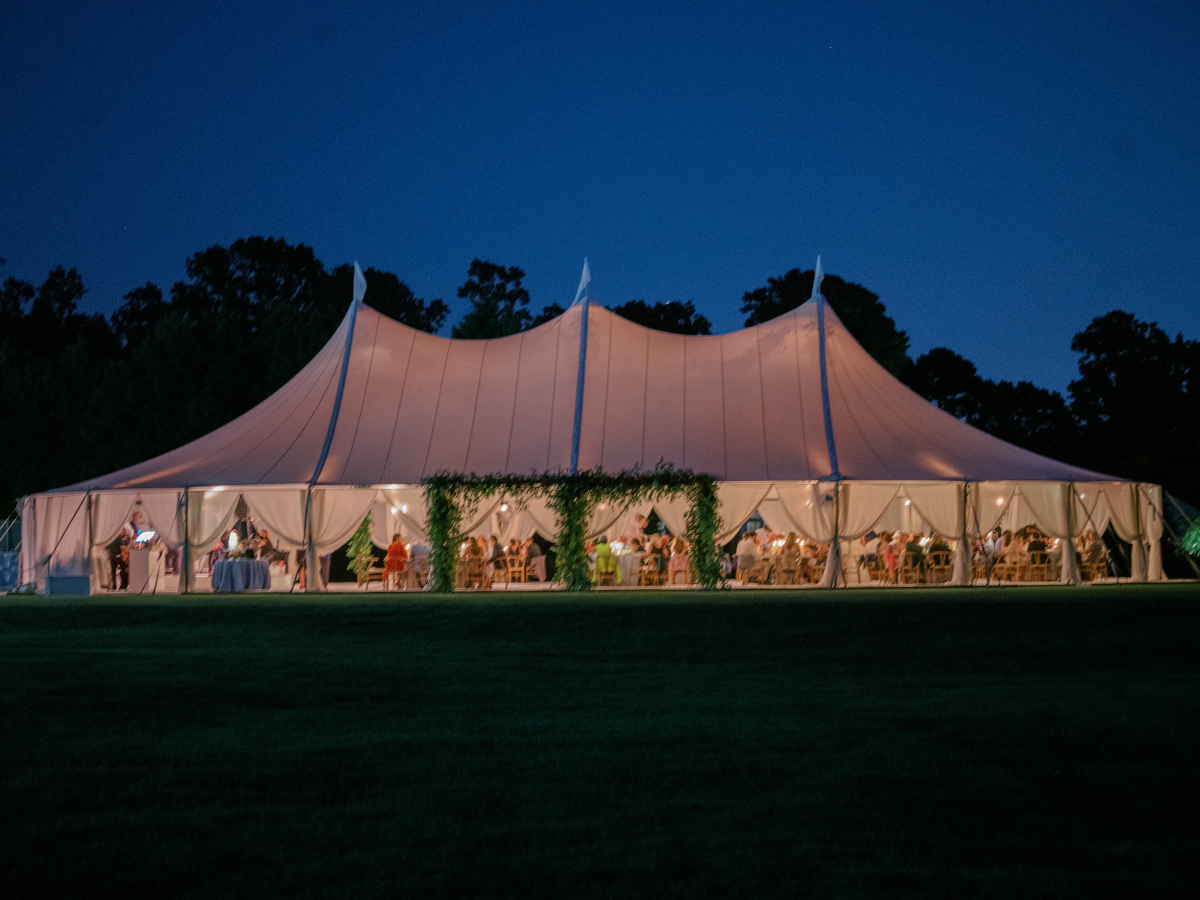 Sailcloth Tent for a Rehoboth Beach Wedding