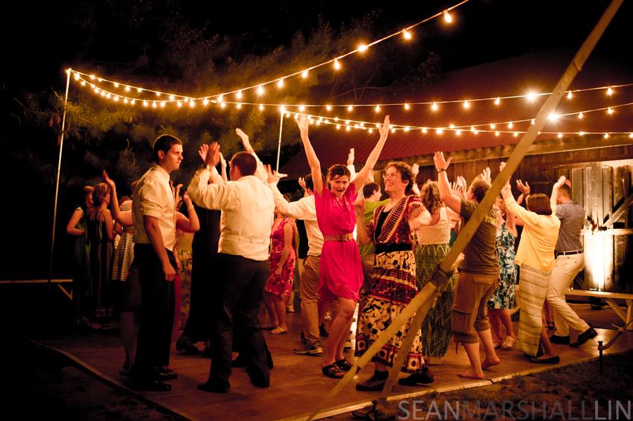 Outdoor Overhead Lighting over a Dance Floor