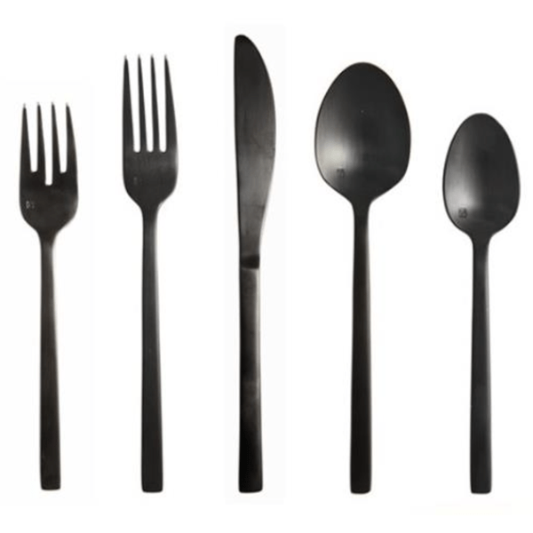 Black Capri Flatware Rental for Weddings and Events