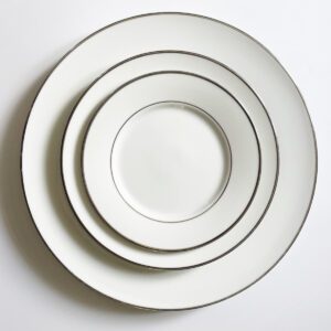 White with Platinum Trim Plate Collection