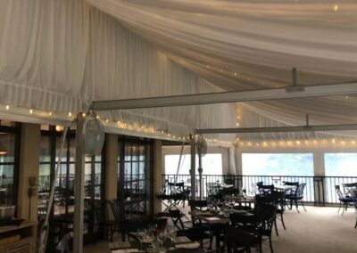 custom awning tent with carpet