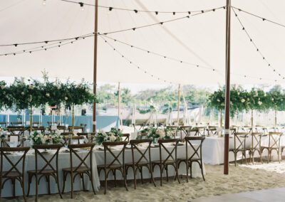wedding tent set up in sand on beach in rehoboth delaware
