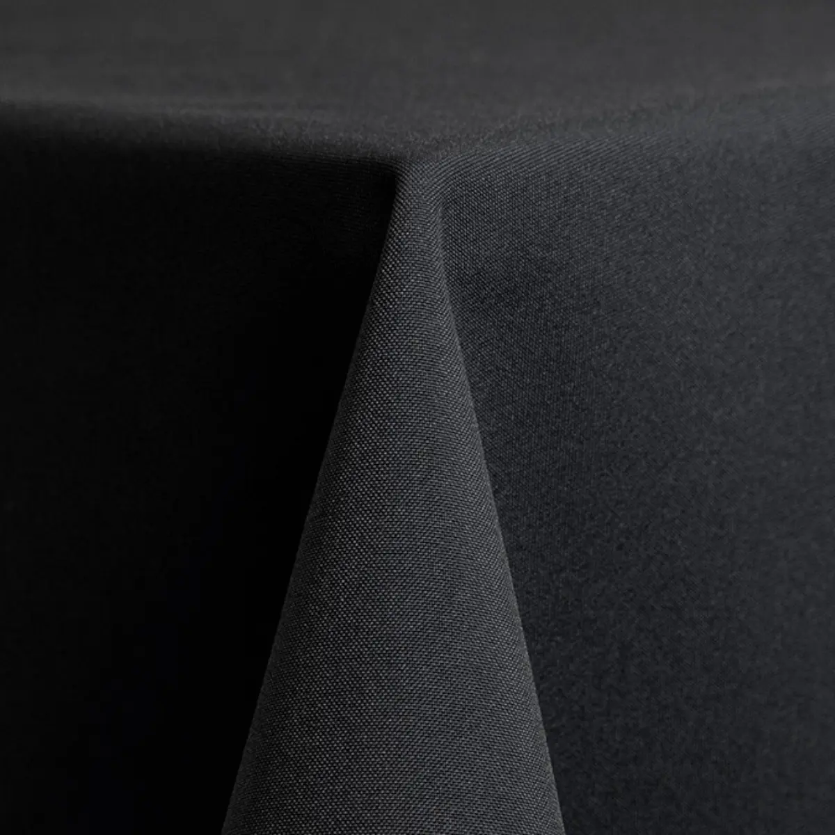 black poly linen up close