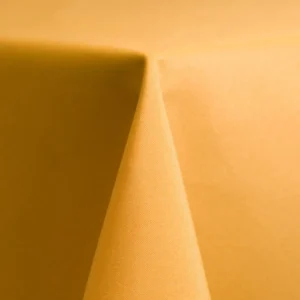 goldenrod poly linen rental by Collective Event Group