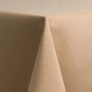 khaki poly linen rental by Collective Event Group up close