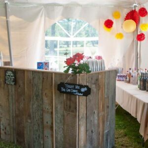 re-claimed wood bar front