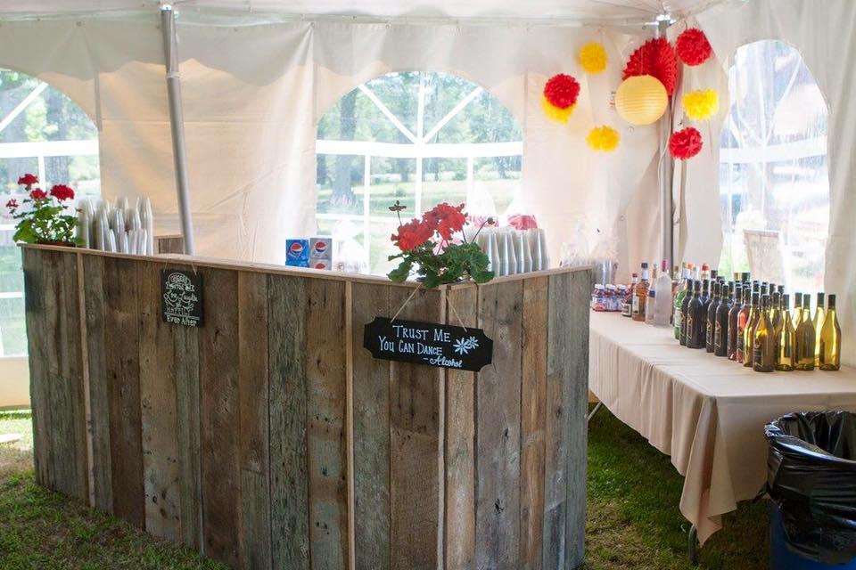 re-claimed wood bar front