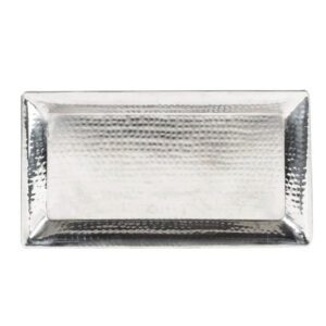 Tray, 7" by 24" Rectangle Hammered Silver