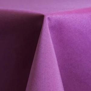 plum poly linen up close