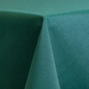 teal poly linen up close