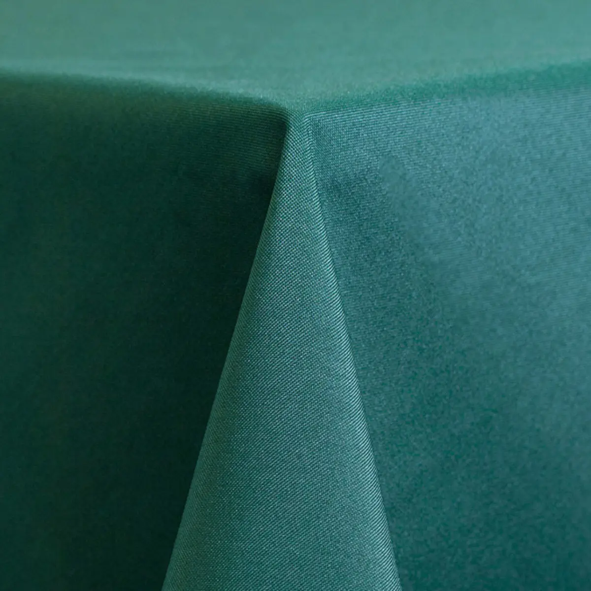 teal poly linen up close