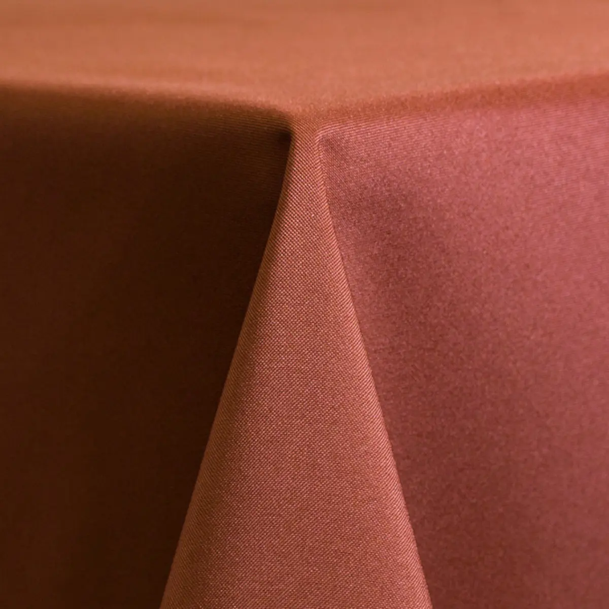 terracotta polyester linen up close