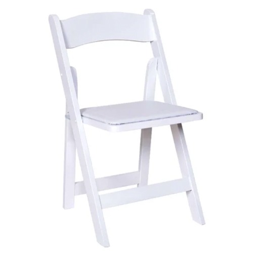 White Padded Folding Chair