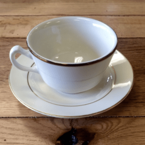 Ivory with Gold Trim Coffee Cup and Saucer