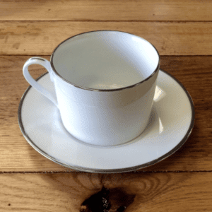 White Coffee & Saucer with Platinum Trim