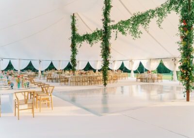 tent with white carpet flooring
