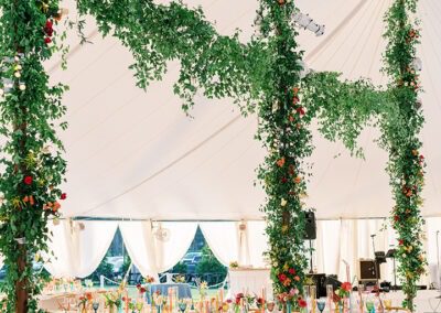 Vertical Image of Sailcloth Tent for Beach Wedding in Delaware