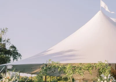 Sailcloth Tent with Greenery draped entrance