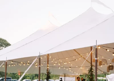 sailcloth tent with market lighting by collective event group
