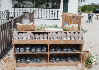 flip flop station for beach wedding
