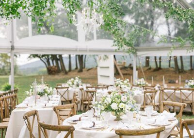 clear top tent crossback chairs