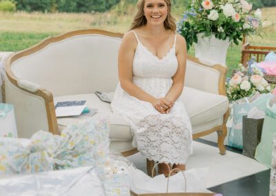 opening gifts at baby shower