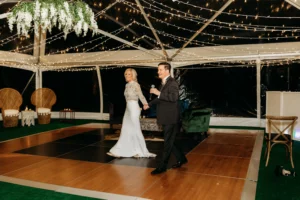 bride and groom on dance floor