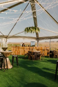 salvaged wood bar for wedding
