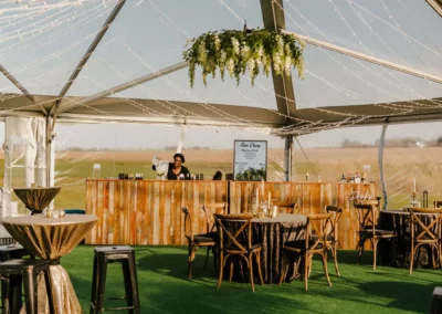 salvaged wood bar for wedding
