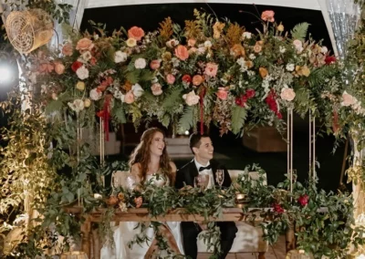 sweet heart table wedding flowers