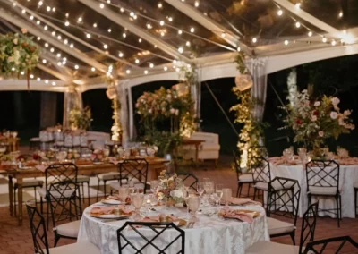 clear top wedding tent with lights