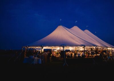 sailcloth tent at night