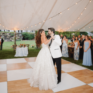White and Birch Dance Floor Rental by Collective Event Group