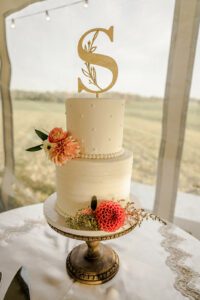 wedding cake with flowers
