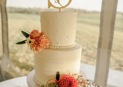 wedding cake with flowers