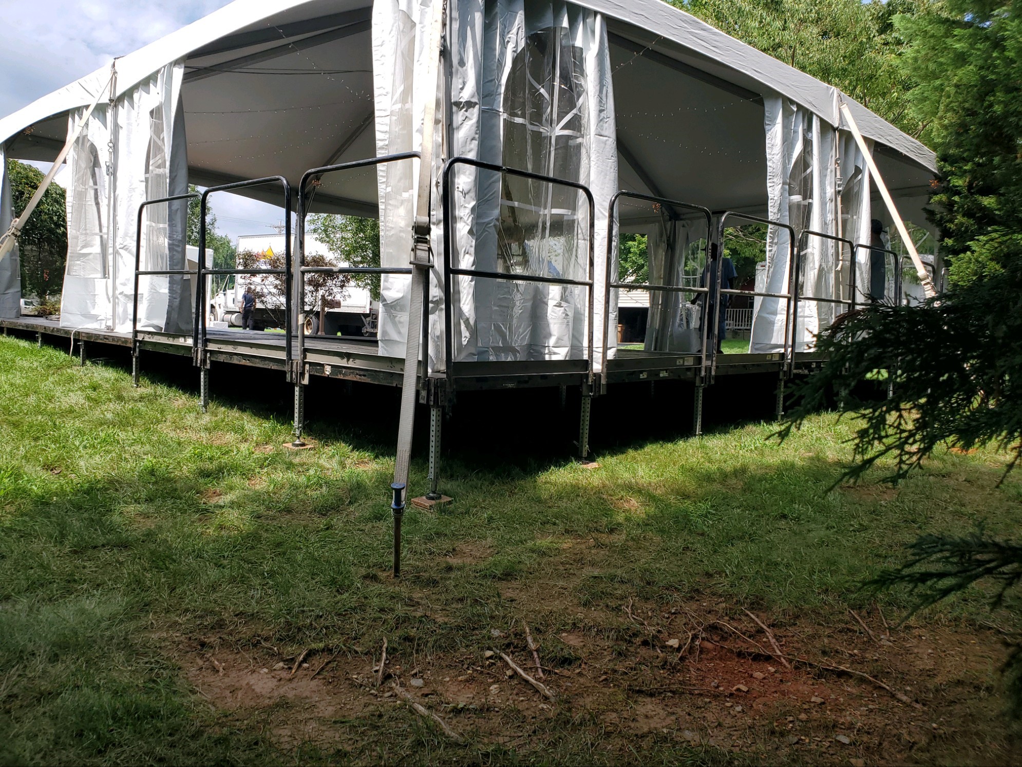 leveled flooring under tent