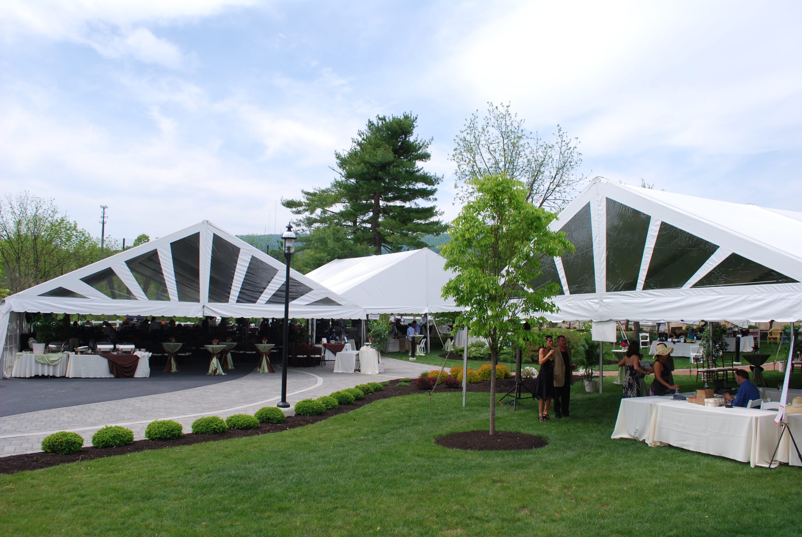 maxitrac frame tent tents set up for corporate event
