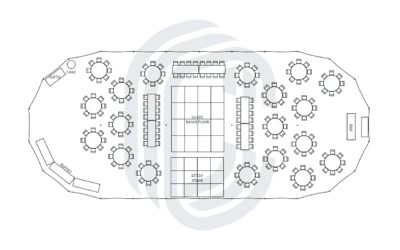 45′ by 104′ Sailcloth for 200 Guests