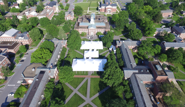 collegiateevent1 Drone View of Tents set up at College Campus for event.