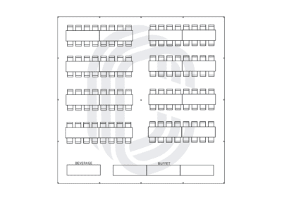 40′ by 40′ Pole Tent for 130 Guests