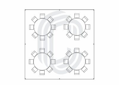 20′ by 20′ Frame Tent for 32 Guests