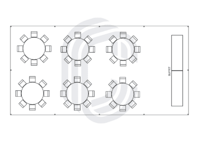 20′ by 40′ Frame Tent for 48 Guests