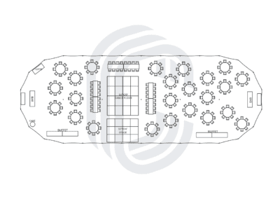 45′ by 124′ Sailcloth for 240 Guests