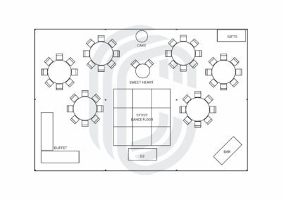 30′ by 45′ Pole Tent for a 50 Guest Wedding