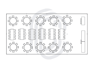 30′ by 60′ Pole Tent for 128 Guests