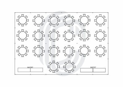 40′ by 60′ Pole Tent for 160 Guests with Buffet Space Only